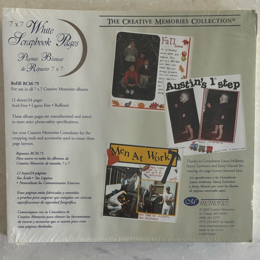 Creative Memories 7X7 White Scrapbook Pages